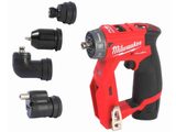 Bezuhlíková aku vrtačka bez příklepu Milwaukee M12 FDDXKIT-202X s výměnnými nástavci - 2x aku 12V/2.0Ah, 34Nm, 2 rychl., 1.2kg, v kufru Heavy Duty (4933464979)