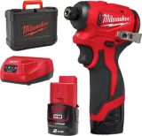 1/4" HEX Rázový utahovák M12 BLIDRC-202C, 2x2.0Ah