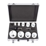 XTLINE Sada vykružovacích bimetalových korunek 13 dílů | 19-64 mm, hlinikový box