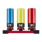 Průmyslové nástrčné hlavice Shockwave 1/2" 17-21 mm Milwaukee (Sada 3 ks)