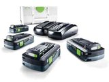 Startovací sada Festool SYS 18V 4x4,0/TCL 6 DUO: 4× aku 18V/4.0Ah + TCL 6 DUO + Systainer SYS3 M 187 (577104)