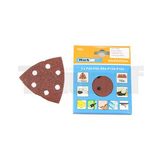 brusná plátna delta tvar 93x93x93 mm se suchým zipem, P40-P60-P80-P120-P180, sada 10 dílů