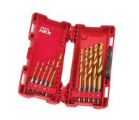 Vrtáky do kovu Milwaukee Shockwave HSS-G TiN Red Hex 10 ks (3 ÷ 10 mm) 48894759