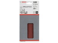 10x Brusný papír - brusivo pro vibrační brusky Bosch Expert for Wood and Paint C430 93x186mm, hr. 100, 8 otvorů (2608605305)