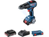 Bezuhlíková aku vrtačka s příklepem Bosch GSB 18V-50 Professional - 2x aku 18V/2.0Ah, 50Nm, 1.1kg, kufr L-CASE (06019H5100)