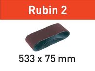 10x Brusný pás - brusivo pro pásovou brusku Festool BS 75 (Festool Rubin 2 L533X 75-P80 RU2/10) 533x75mm, zr. 80 (499157)