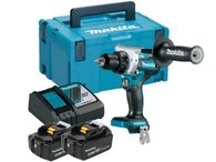 Bezuhlíková aku vrtačka bez příklepu Makita DDF486RTJ - 2x aku 18V/5.0Ah, 65Nm, 2 rychl., 2.6kg, kufr