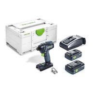 Bezuhlíkový multifunkční aku rázový utahovák Festool TID 18 HPC 4,0 I-Plus - 2x aku 18V/4.0Ah., 1/4", 180Nm, kufr Systainer (576482)