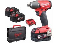 Aku rázový utahovák Milwaukee M18 FIWF12-502X - 2x aku 18V/5.0Ah, 300Nm, 3.2kg v kufru (4933451071)