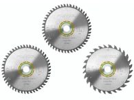 3-dílná sada pilových kotoučů na dřevo Festool KSB-SORT/3 W 160x2,2 - 160mm, 2x 48 zubů, 1x 28 zubů (578565)