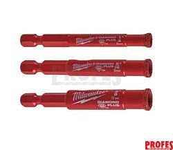 Diamantové vykružovací korunky průměr 6 ÷ 10 mm Milwaukee Diamond Plus™ 1/4" pro suché/mokré vrtání (3 ks)4932471771