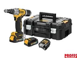 DCF414E2GT AKU nýtovací pistole 6,3mm 18V 2x 1,7 Ah POWERSTACK v kufru TSTAK