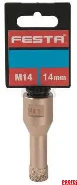 Korunka diamantová vykružovací, O 14 mm, M14, FESTA