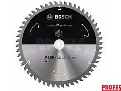 Pilový kotouč na hliník Bosch Standard for Aluminium pro okružní pily a aku pily - 165 x 20 mm, 54 zubů (2608837763)