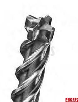 SHARX příklepový čtyřbřitý vrták do kladiv SDS-Plus 9,0x100/165mm do železobetonu, zdiva a kamene (266485)