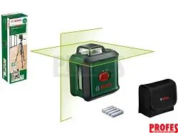 Křížový laser Bosch UniversalLevel 360 - 24m, měkká úložná brašna, baterie, zelený laser (0603663E05)