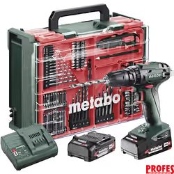 SB 18 SET příklepová aku vrtačka MOBILNÍ DÍLNA 18V 2x2Ah LiIon metaBOX 602245710