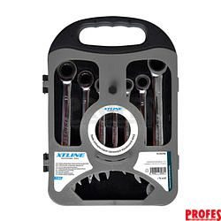 XTLINE Sada očkoplochých ráčnových klíčů, chrom 72 zubů, 7 dílů | 8-19 mm, plastový obal