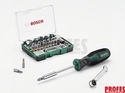 Sada bitů, 27-dílná, + ruční šroubovák, Bosch, 2.607.017.331