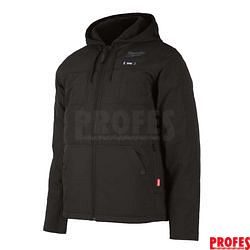 Aku vyhřívaná prošívaná bunda s kapucí Milwaukee M12 HPJBL2-0 (L) černá, bez Aku, 4932480073