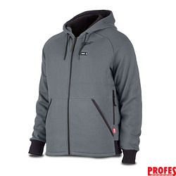 Aku vyhřívaná mikina s kapucí Milwaukee M12 HHGREY4-0 (XL) šedá, bez Aku, 4932480069
