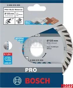 2608615059 Univerzální diamantový kotouč Bosch Standard for Universal 125mm, 10mm, 22.23mm NEW high SPEED
