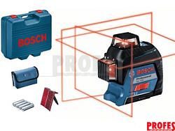 Křížový laser Bosch GLL 3-80 Professional - 0.82kg, ochranné pouzdro, kufr (0601063S00)