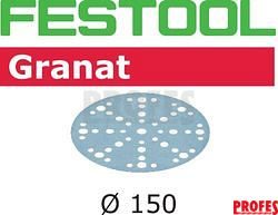 1x Brusný papír - brusivo pro brusky Festool RO 150, ES 150, ETS 150, ETS EC 150, LEX 150, WTS 150, HSK-D 150 (Festool Granat STF D150/48 P100 GR/100) 150mm, zr. 100 (575163-1)