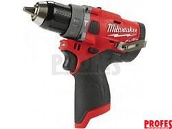 Bezuhlíková aku vrtačka s příklepem Milwaukee M12 FPD-0 - 12V, 44Nm, 2rychl., 1.2kg, bez akumulátoru a nabíječky (4933459801)