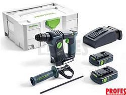 Bezuhlíkové aku vrtací kladivo SDS-plus Festool BHC 18 Li 3,1 I-Compact - 2x aku 18V/3.1Ah, 1.8J, 2.3kg, kufr (575700)