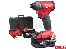 Bezuhlíkový multifunkční aku rázový utahovák Milwaukee M18 FID2-502X - 2x aku 18V/5.0Ah, 1.7kg, 226Nm, kufr (4933464088)