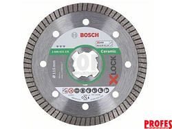 Diamantový kotouč na tvrdou dlažbu, kámen, obklady, keramiku pro úhlové brusky se systémem X-LOCK Bosch Best for Ceramic Extra Clean Turbo, pr. 115 x 22.23 x 1.4 / 7 mm (2608615131)