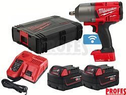 Bezuhlíkový aku rázový utahovák Milwaukee M18 ONEFHIWF12-502X - Bluetooth ONE-KEY, 2x aku 18V/5.0Ah, 1356Nm, 1/2", 3.3kg, v kufru (4933459727)