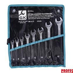 GK TOOLS Sada očkoplochých klíčů, chrom 8 dílů | 6-22 mm, textilní obal