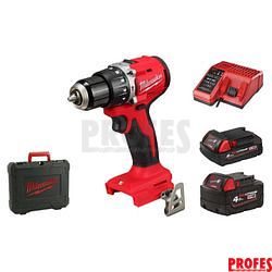 Aku bezuhlíkový vrtací šroubovák, příklep. M18 BLPDRC-422C, MILWAUKEE (4933492825)