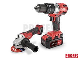 PD 2G 18.0-EC FS55 2-RYCHLOSTNÍ AKU-VRTAČKA S PŘÍKLEPEM + L 125 18.0-EC AKU-ÚHLOVÁ BRUSKA 516198
