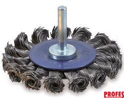 0202611151 - Kartáč drátěný kotoučový pr. 75 mm, šíře 12 mm, stopka pr. 6 mm, copový ocelový drát 0,5 mm