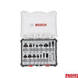 Smíšená sada tvarových fréz s vřetenem Ø 6 mm, 15 ks 15-piece Mixed Application Router Bit Set. 2607017471