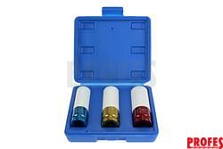 Hlavice nástrčné 1/2", na hliníková kola, 6ti hran 17-21 mm, délka 85 mm, sada 3 díly