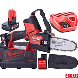 Bezuhlíková aku prořezávací řetězová pila Milwaukee M12 FHS-602X - 2x aku 12V/6.0Ah, 15cm, 2.3kg, kufr (4933472212)