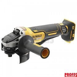 DCG406N DEWALT AKU 18V XR BEZUHLÍKOVÁ 125MM ÚHLOVÁ BRUSKA, KOLÍBKOVÝ SPÍNAČ, BEZ BATERIE A NABÍJEČKY, V KRABICI