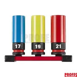 Průmyslové nástrčné hlavice Shockwave 1/2" 17-21 mm Milwaukee (Sada 3 ks)