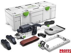 Pásová bruska Festool BS 75 E-Set - 1010W, 533x75mm, 4.2kg, stac. zařízení, vodící rám, kufr Systainer SYS3 XXL 237 (576296)