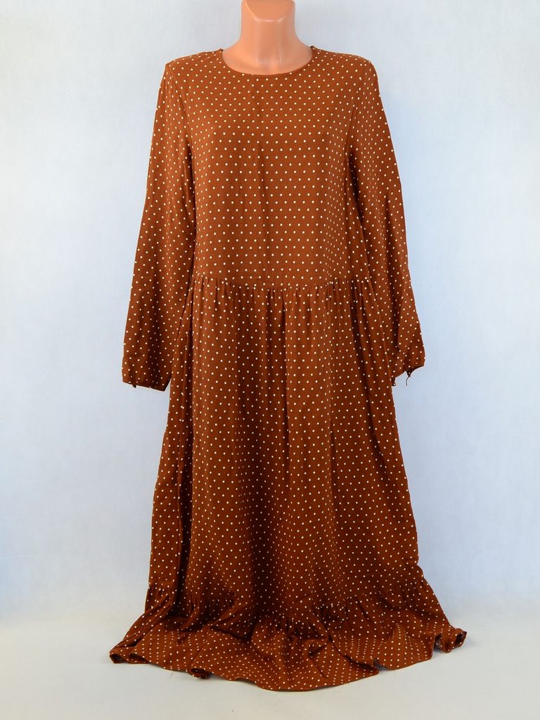 Sekacmix.cz - Dlouhé hnědé šaty s puntíky H&M - H&M - Šaty - sukně -  overaly - Dámské oděvy