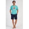Pánské pyžamo šortky Relax - tyrkysová