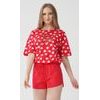 Dámské pyžamo šortky Mon amour - červená