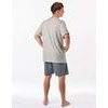 Pánské pyžamo krátké, šité, s potiskem 79190 - sv. šedá tm. šedá