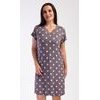 Dámská noční košile s krátkým rukávem Puntíky - hnědá