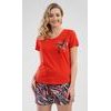 Dámské pyžamo šortky Motýli - červená