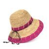 Dámský letní klobouk s oranžovým lemem - béžový